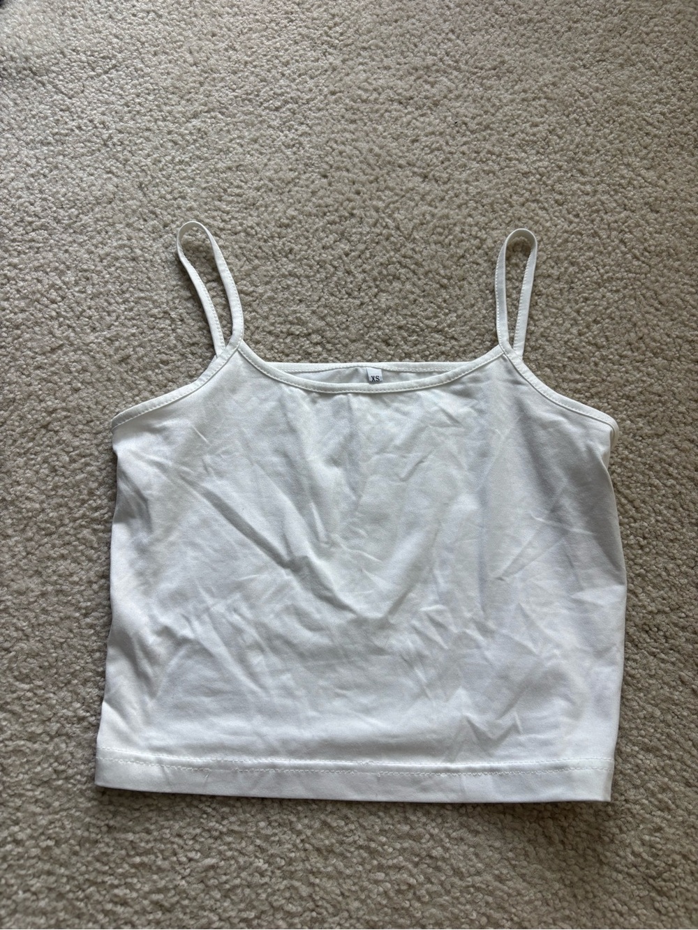 Amazon Essentials White Spaghetti Strap Crop Tank Top